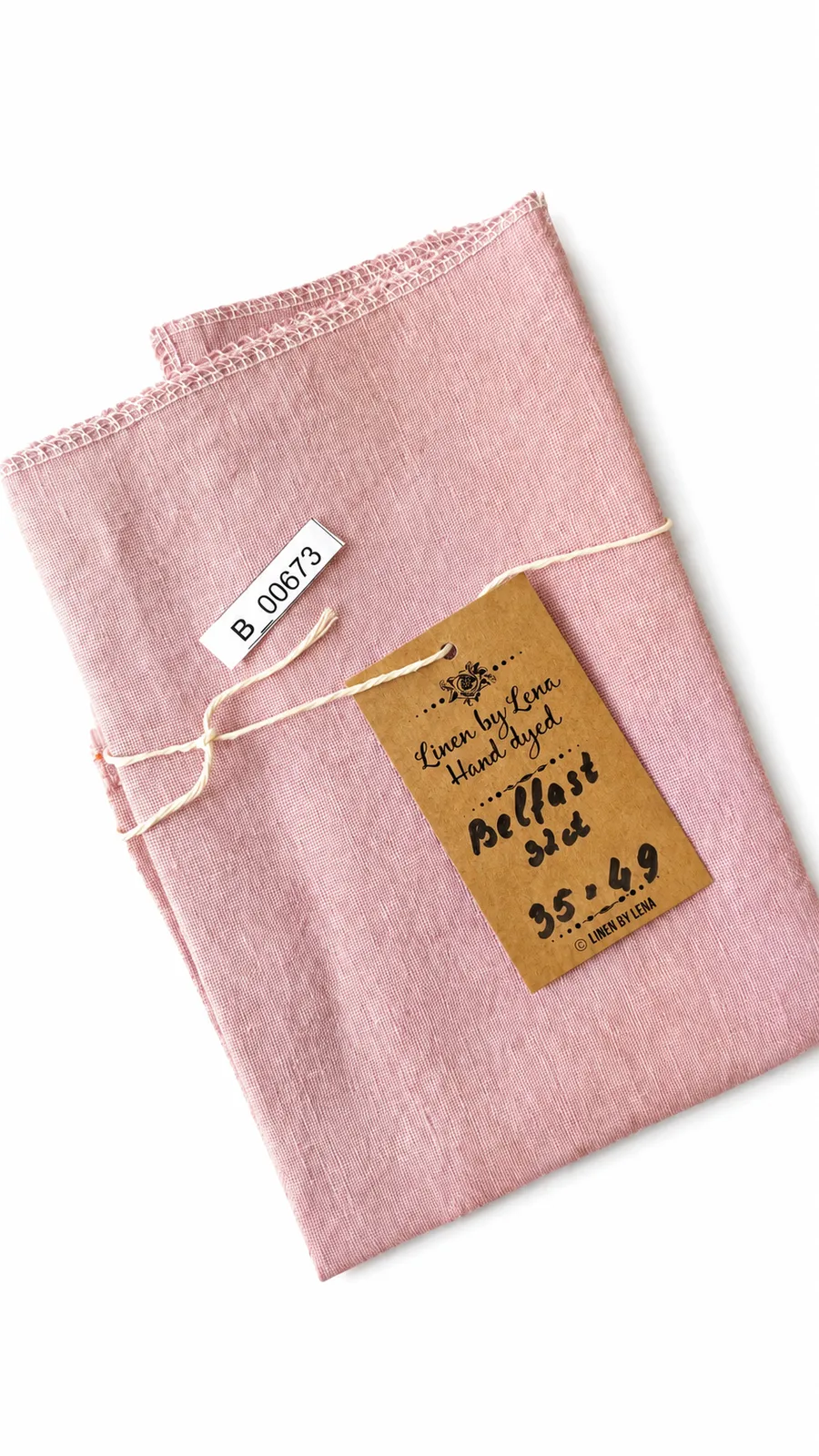 Тканина ручного фарбування Linen by Lena Belfast 32ct ніжно-рожевого кольору