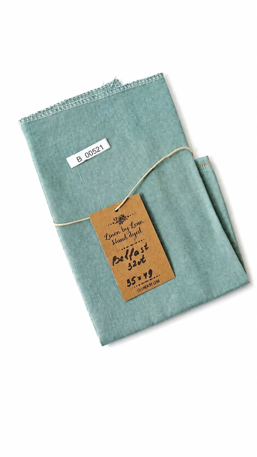 Тканина ручного фарбування Linen by Lena Belfast 32ct зелено-бірюзового кольору