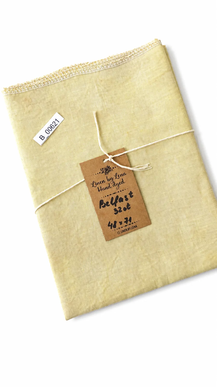 Тканина ручного фарбування Linen by Lena Belfast 32ct зелено-жовтий кольору